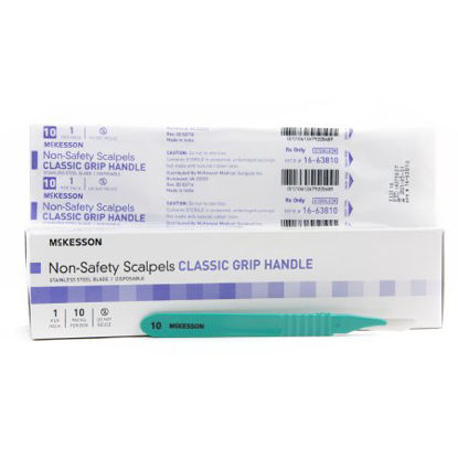 Picture of Scalpel McKesson No. 10 Stainless Steel / Plastic Classic Grip Handle Sterile Disposable16-63810