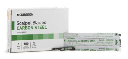 Picture of Surgical Blade McKesson Brand Carbon Steel No. 15 Sterile Disposable Individually Wrapped1635