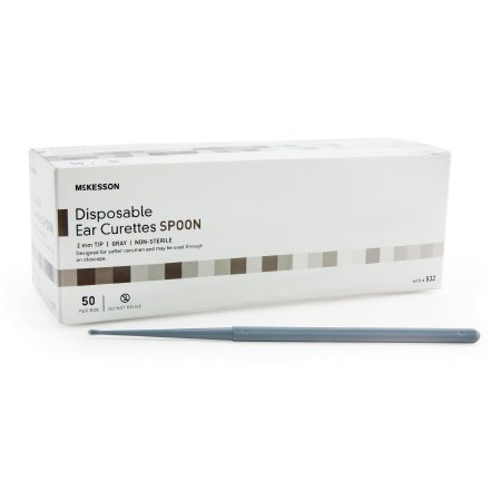 Picture of Ear Curette McKesson Single-ended Handle with Grooves 2 mm Tip Cup Tip532
