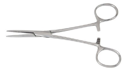 Picture of Hemostatic Forceps McKesson Kelly 5-1/2 Inch Length Office Grade Stainless Steel NonSterile Ratchet Lock Finger Ring Handle Straight43-2-436