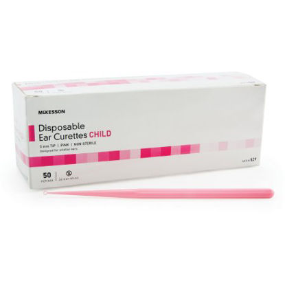 Picture of Ear Curette McKesson Single-ended Handle with Grooves 3 mm Tip Round Tip529