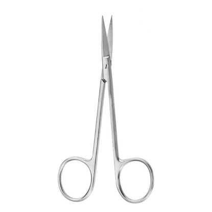 Picture of Iris Scissors McKesson Argent™ 4-1/2 Inch Surgical Grade Stainless Steel Finger Ring Handle Straight Sharp Tip / Sharp Tip43-1-104