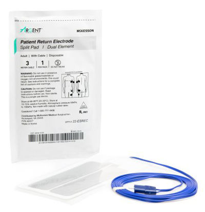 Picture of Patient Return Electrode McKesson Argent™ Adult, Disposable, With Cable, Split Pad / Dual Element22-ESREC