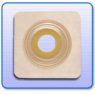 Picture of Ostomy Barrier Securi-T® Pre-Cut, Standard Wear Flexible Tape 45 mm Flange 1 Inch Opening 4 X 4 Inch7325134
