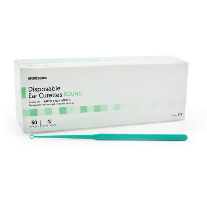 Picture of Ear Curette McKesson Single-ended Handle with Grooves 4 mm Tip Round Tip530