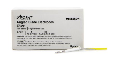 Picture of Dermal Tip Electrode McKesson Argent™ Stainless Steel Sharp Angled Blade Disposable NonSterile233