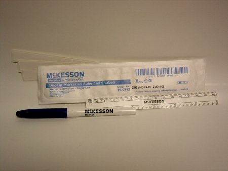 Picture of Surgical Skin Marker with Label McKesson Gentian Violet Fine / Regular Tip Ruler Sterile19-0772