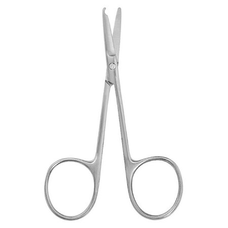 Picture of Suture Scissors McKesson Argent™ Spencer 3-1/2 Inch Surgical Grade Stainless Steel Finger Ring Handle Straight Blunt Tip / Blunt Tip43-1-346