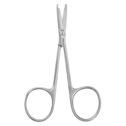 Picture of Suture Scissors McKesson Argent™ Spencer 3-1/2 Inch Surgical Grade Stainless Steel Finger Ring Handle Straight Blunt Tip / Blunt Tip43-1-346