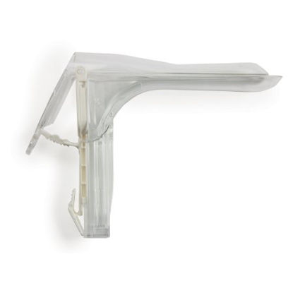 Picture of Vaginal Speculum McKesson Graves NonSterile Office Grade Acrylic Large Double Blade Duckbill Disposable Corded Light Source Compatible16-8314