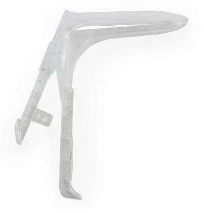 Picture of Vaginal Speculum McKesson Graves NonSterile Office Grade Plastic Medium Double Blade Duckbill Disposable Without Light Source Capability210
