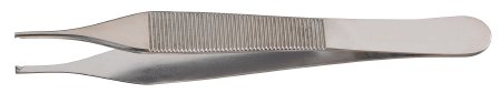Picture of Tissue Forceps McKesson Argent™ Adson 4-3/4 Inch Length Surgical Grade Stainless Steel NonSterile NonLocking Thumb Handle Straight 1 X 2 Teeth43-1-775