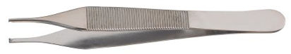 Picture of Tissue Forceps McKesson Argent™ Adson 4-3/4 Inch Length Surgical Grade Stainless Steel NonSterile NonLocking Thumb Handle Straight 1 X 2 Teeth43-1-775