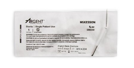 Picture of Dermal Tip Electrode McKesson Argent™ Stainless Steel Sharp Angled Blade Disposable Sterile234