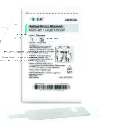 Picture of Return Electrode Grounding Pad McKesson Solid, Adult, Disposable22-ESRS