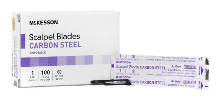 Picture of Surgical Blade McKesson Brand Carbon Steel No. 15 Sterile Disposable Individually Wrapped16-63715
