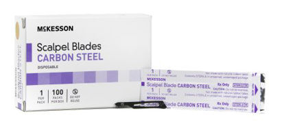 Picture of Surgical Blade McKesson Brand Carbon Steel No. 15 Sterile Disposable Individually Wrapped16-63715
