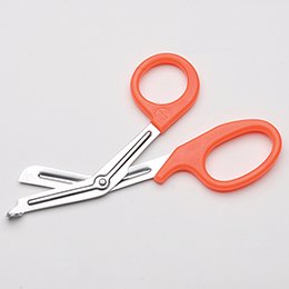 Picture of Trauma Shears McKesson Medicut™ Orange 7-1/4 Inch Length Medical Grade Stainless Steel Finger Ring Handle Blunt Tip / Blunt Tip320NOMM
