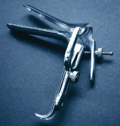 Picture of Vaginal Speculum McKesson Pederson NonSterile Office Grade Stainless Steel Medium Double Blade Duckbill Reusable Without Light Source Capability43-2-348