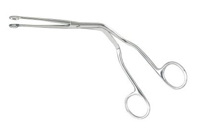 Picture of Catheter Forceps McKesson Magill 9 Inch Length Office Grade Stainless Steel NonSterile NonLocking Finger Ring Handle Straight Extra Narrow 0.9 mm Alligator Jaws43-2-289