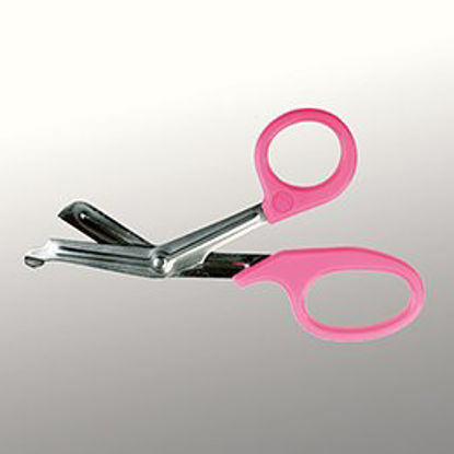 Picture of Trauma Shears McKesson Medicut™ Pink 7-1/4 Inch Length Medical Grade Stainless Steel Finger Ring Handle Blunt Tip / Blunt Tip320NPMM