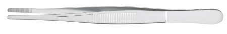 Picture of Dressing Forceps McKesson 4-1/2 Inch Length Office Grade Stainless Steel NonSterile NonLocking Thumb Handle Serrated Tip43-2-705