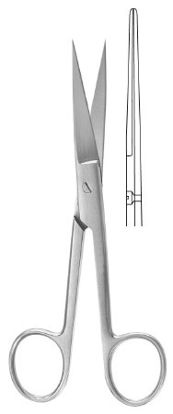 Picture of Operating Scissors McKesson Argent™ 4-1/2 Inch Surgical Grade Stainless Steel Finger Ring Handle Straight Sharp Tip / Sharp Tip43-1-273