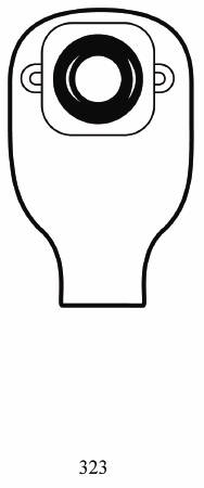 Picture of Colostomy Pouch Karaya 5 One-Piece System 9 Inch Length 1-3/4 Inch Stoma Drainable Pre-Cut3239