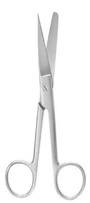 Picture of Operating Scissors McKesson Argent™ 5-1/2 Inch Length Surgical Grade Stainless Steel Finger Ring Handle Straight Sharp Tip / Blunt Tip43-1-272
