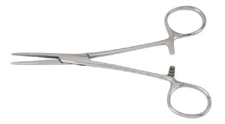 Picture of Hemostatic Forceps McKesson Crile 6-1/4 Inch Length Office Grade Stainless Steel NonSterile Ratchet Lock Finger Ring Handle Straight43-2-458