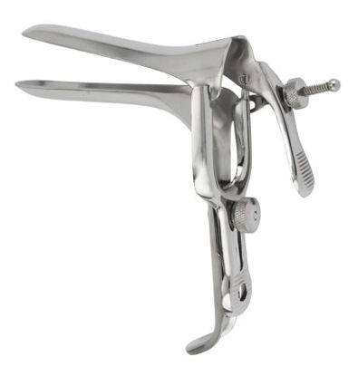 Picture of Vaginal Speculum McKesson Graves NonSterile Office Grade Stainless Steel Medium Double Blade Duckbill Reusable Without Light Source Capability43-2-312