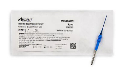 Picture of Electrosurgical Electrode McKesson Argent™ 2-3/4 Inch Coated Stainless Steel Straight Needle Disposable Sterile22-ES02T