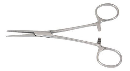 Picture of Hemostatic Forceps McKesson Crile 5-1/2 Inch Length Office Grade Stainless Steel NonSterile Ratchet Lock Finger Ring Handle Straight43-2-447