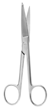 Picture of Bandage Scissors McKesson Argent™ Knowles 5-1/2 Inch Length Surgical Grade Stainless Steel NonSterile Finger Ring Handle Straight Sharp Tip / Blunt Tip43-1-254