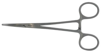 Picture of Hemostatic Forceps McKesson Argent™ Crile 5-1/2 Inch Length Surgical Grade Stainless Steel NonSterile Ratchet Lock Finger Ring Handle Curved43-1-452