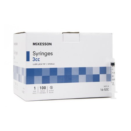 Picture of General Purpose Syringe McKesson 3 mL Blister Pack Luer Lock Tip Without Safety16-S3C