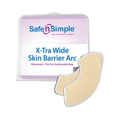 Picture of Skin Barrier Arc Safe-n'Simple X-Tra Wide Mold to Fit, Standard Wear Adhesive without Tape Without Flange Universal System Hydrocolloid 1/2 Curve 2 X 6 InchSNS21120