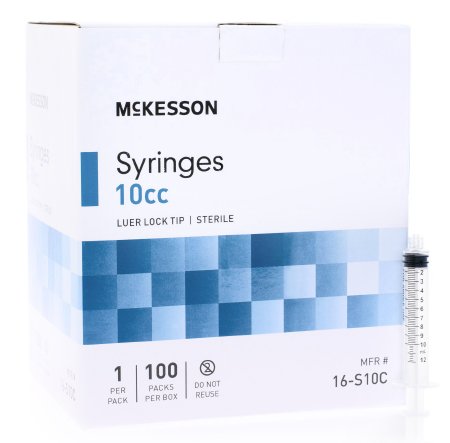 Picture of General Purpose Syringe McKesson 10 mL Blister Pack Luer Lock Tip Without Safety16-S10C