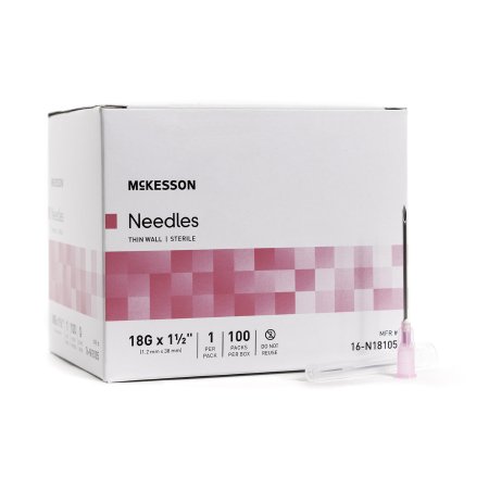 Picture of Hypodermic Needle McKesson Without Safety 18 Gauge 1-1/2 Inch Length16-N18105