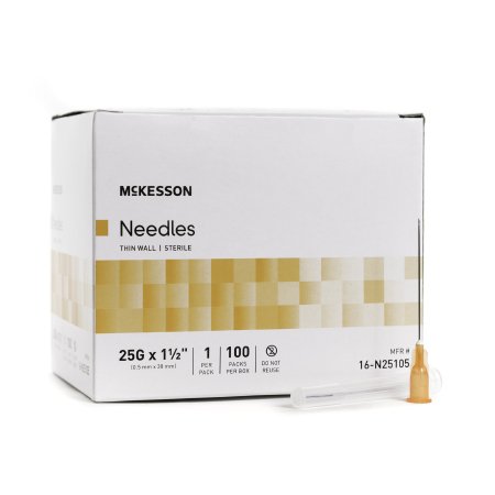 Picture of Hypodermic Needle McKesson Without Safety 25 Gauge 1-1/2 Inch Length16-N25105