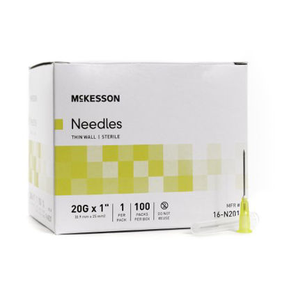 Picture of Hypodermic Needle McKesson Without Safety 20 Gauge 1 Inch Length16-N201