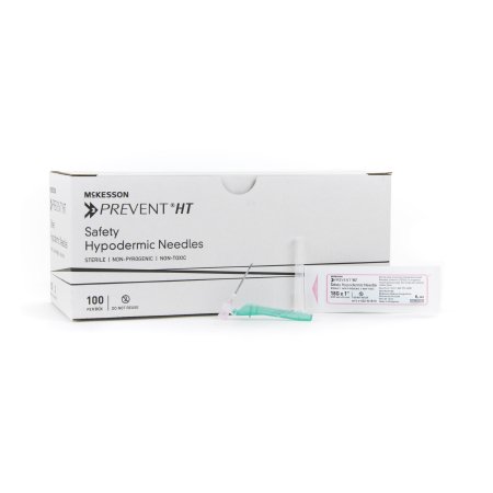 Picture of Hypodermic Needle McKesson Prevent® HT Hinged Safety Needle 18 Gauge 1 Inch Length102-N181S
