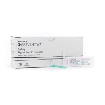 Picture of Hypodermic Needle McKesson Prevent® HT Hinged Safety Needle 18 Gauge 1 Inch Length102-N181S
