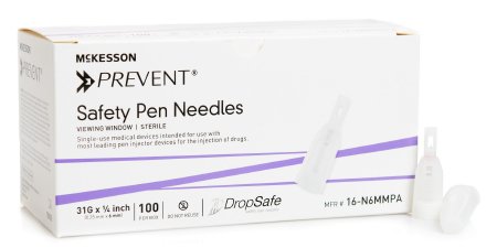 Picture of Insulin Pen Needle McKesson Prevent® 31 Gauge 1/4 Inch Length Safety Sheild16-N6MMPA