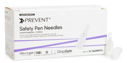 Picture of Insulin Pen Needle McKesson Prevent® 31 Gauge 1/4 Inch Length Safety Sheild16-N6MMPA