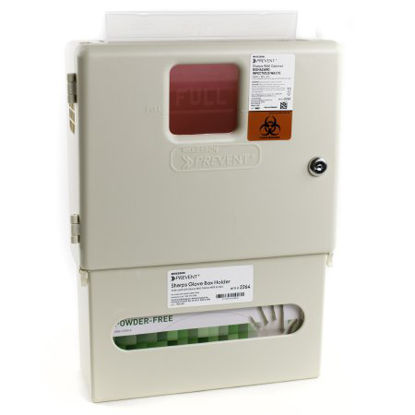 Picture of McKesson Prevent® Sharps Wall Cabinet with Glove Box Locking Wall Cabinet Polypropylene2265
