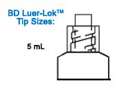 Picture of General Purpose Syringe BD Luer-Lok™ 5 mL Individual Pack Luer Lock Tip Without Safety309646