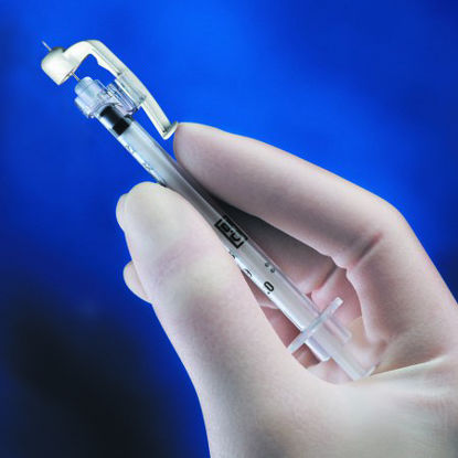 Picture of Tuberculin Syringe with Needle SafetyGlide™ 1 mL 27 Gauge 1/2 Inch Attached Needle Sliding Safety Needle305945