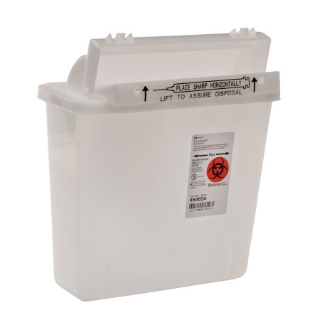 Picture of Sharps Container SharpStar™ In-Room™ 12-1/2 H X 10-3/4 W X 5-1/2 D Inch 1.25 Gallon Translucent Base / Translucent Lid Horizontal Entry Counter Balanced Door Lid8506SA