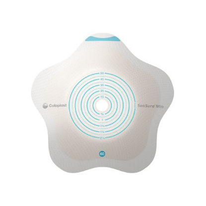 Picture of Ostomy Barrier SenSura® Mio Convex Flip Pre-Cut, Standard Wear Elastic Adhesive 60 mm Flange Blue Code System 1-9/16 Inch Opening18523